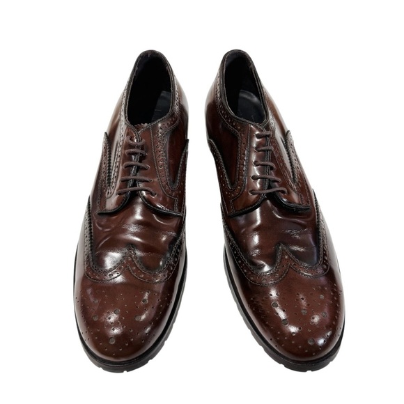Emporio Armani men’s brown leather brogues EUC - Picture 1 of 11